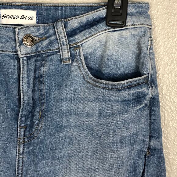 Studio Blue Size 26in Grunge Skinny Jeans Distressed Light Wash Pants w Pockets - Picture 5 of 14